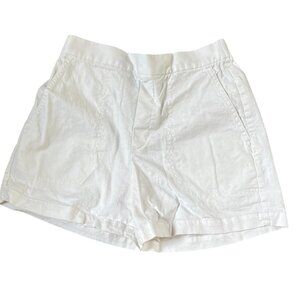 BANANA REPUBLIC WOMENS White LINEN BLEND PULL ON STRETCHY SHORT BANANA SMALL